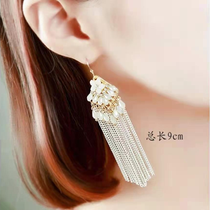 2021 C17 fashion accessories Bohemian fringe earrings exaggerated European and American crystal earrings long thin