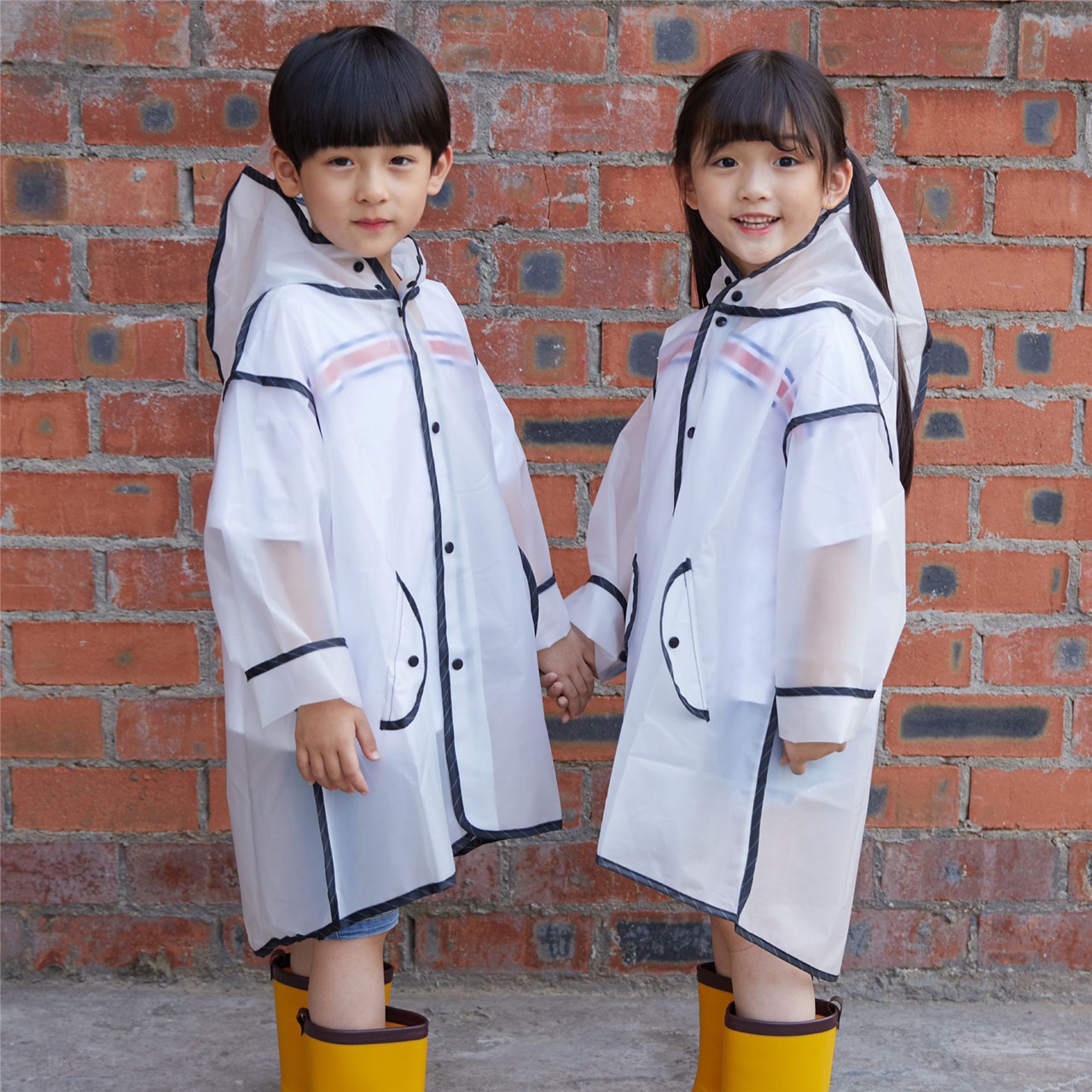 Children's fringed raincoats, Instagram influencers, cute and fashionable raincoats with pointed caps and borders, raincoats for boys, girls and kindergartens