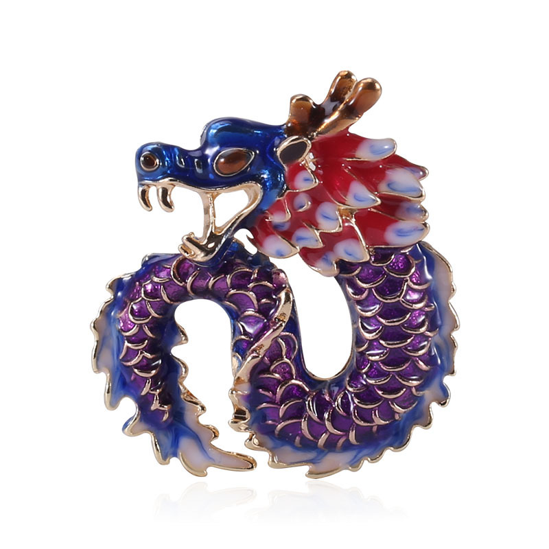 Chinese trend products: 12 zodiac dragon brooches, men's corsages, suit jackets, clothing pins and accessories details Picture
