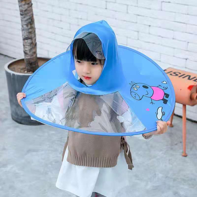 Little Yellow duck flying saucer cap, rainproof children's creative rain cap, Douyin flying saucer umbrella raincoat, fishing umbrella, baby raincoat Specification image