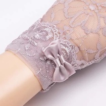 Ice silk summer ultra thin summer UV protective motorbike lady Lace non-slip sunscreen gloves