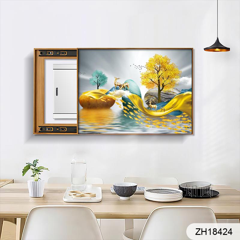 现代北欧简约抽象电表箱