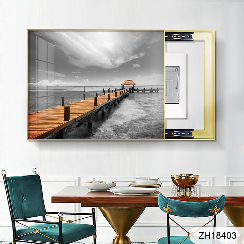 Modern simple hand hair hanging painting decorative painting electricity meter decorative painting restaurant living room electricity meter box