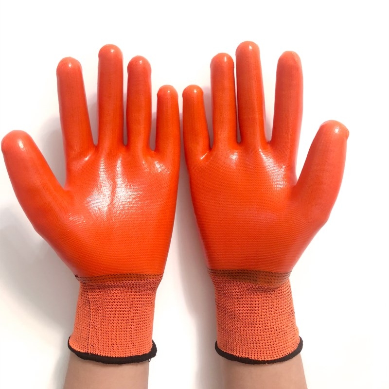Labor Protection Gloves Postal Cover Waterproof Pvc Full Hanging Glue Full Dip Rubber Thickened Wear And Oil Resistant Work Hanging Gloves