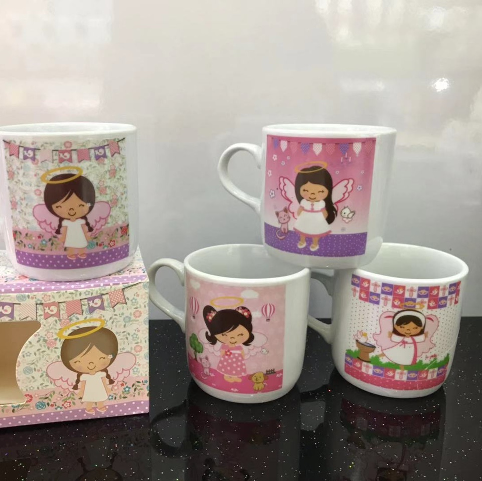 The same style of South American Angel series gift cups, home macaron ceramic children's set, home breakfast cup and coffee set
