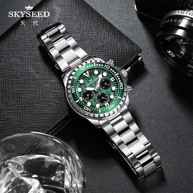 Tian Dai Men's Quartz watch with wave pattern Submariner quartz men's wristwatch detail image 3