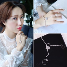韩国水晶钻锁🔒手链新娘结婚伴娘首饰表演配饰品气质夸张甜美饰品