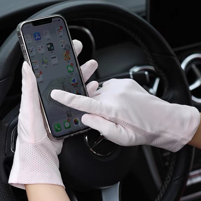 Uv protective gloves for women summer thin ice silk sleeves for driving and cycling arm sleeves for electric vehicles
