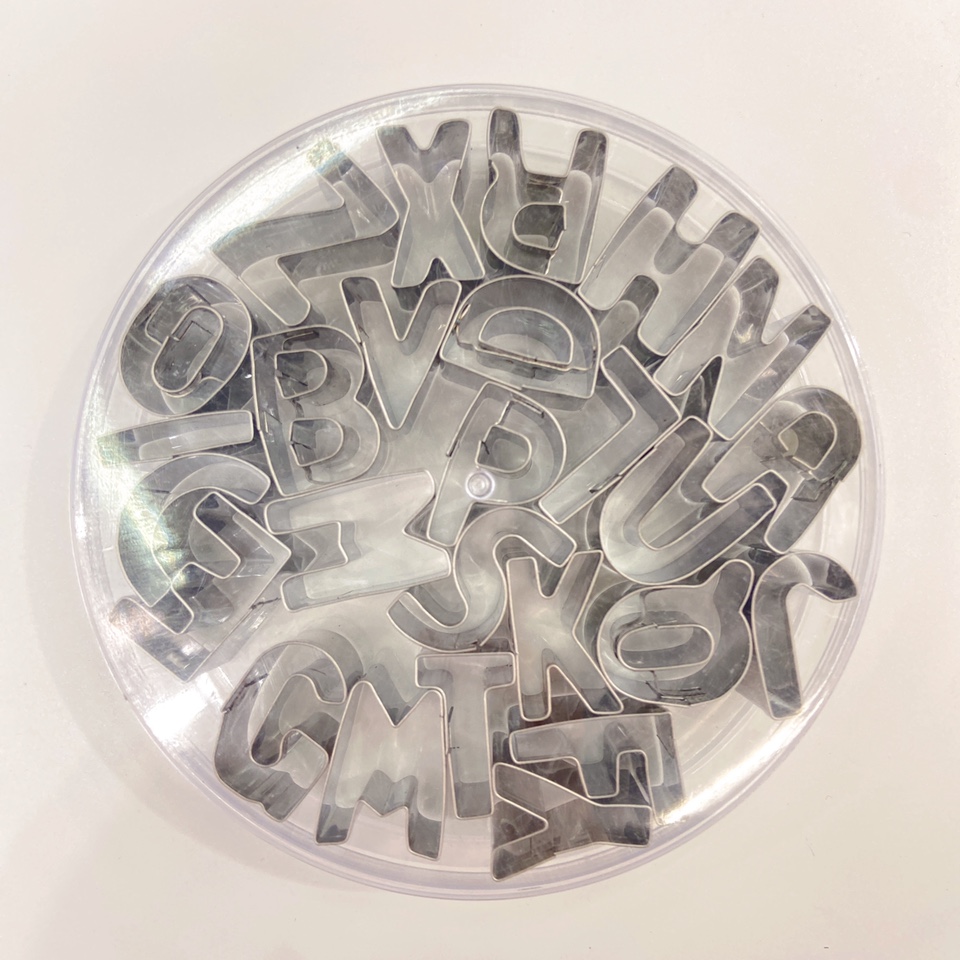 26-letter baking tools, cookie molds, DIY cookie molds, PVC boxes