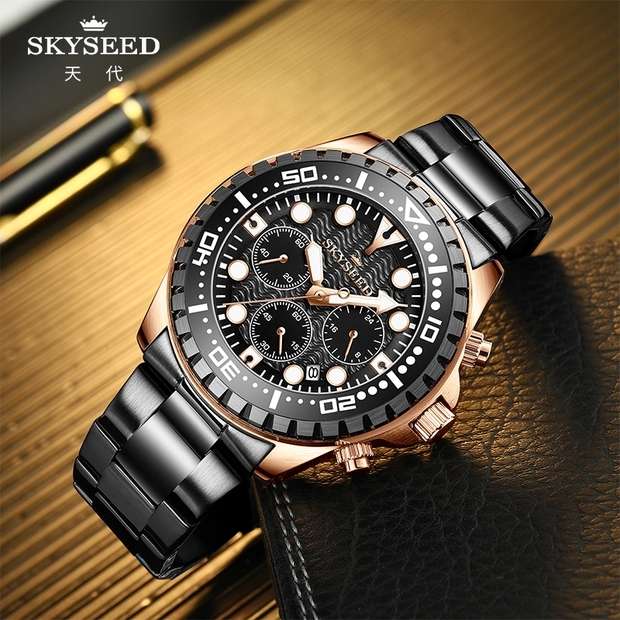 Tian Dai Men's Quartz watch with wave pattern Submariner quartz men's wristwatch detail image 1