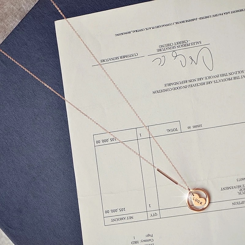 A simple and lucky sweater chain for autumn and winter, a versatile necklace with Jaya steel jewelry details Picture