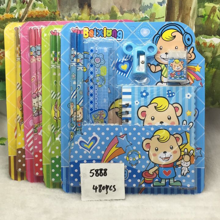 5888-2酷贝熊文具文具套装铅笔卷笔刀