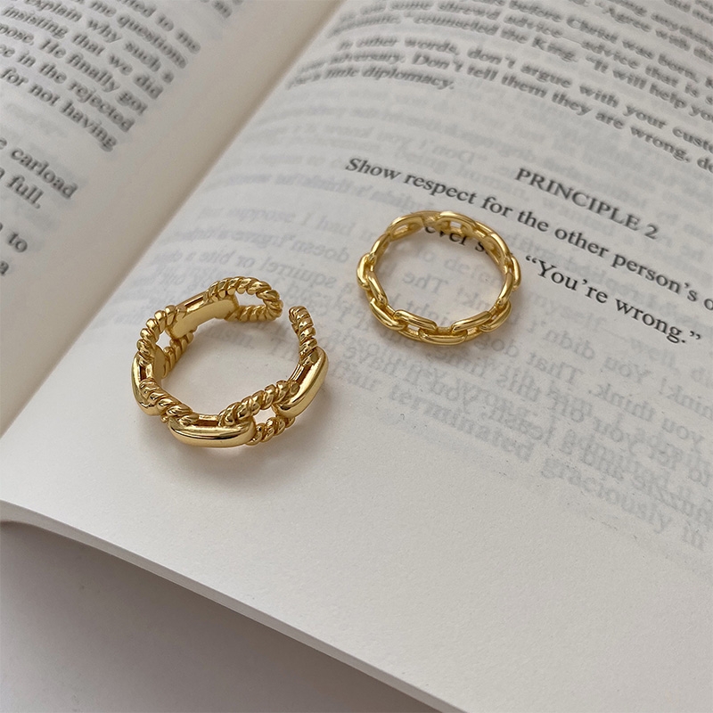 Retro gold ring, a niche design for women, fashionable and individual, trendy on Instagram, an open ring with a simple and cold style Item Picture