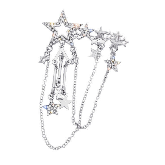European and American style fringe five-pointed star brooch Girl pin atmospheric buckle pin coat accessories