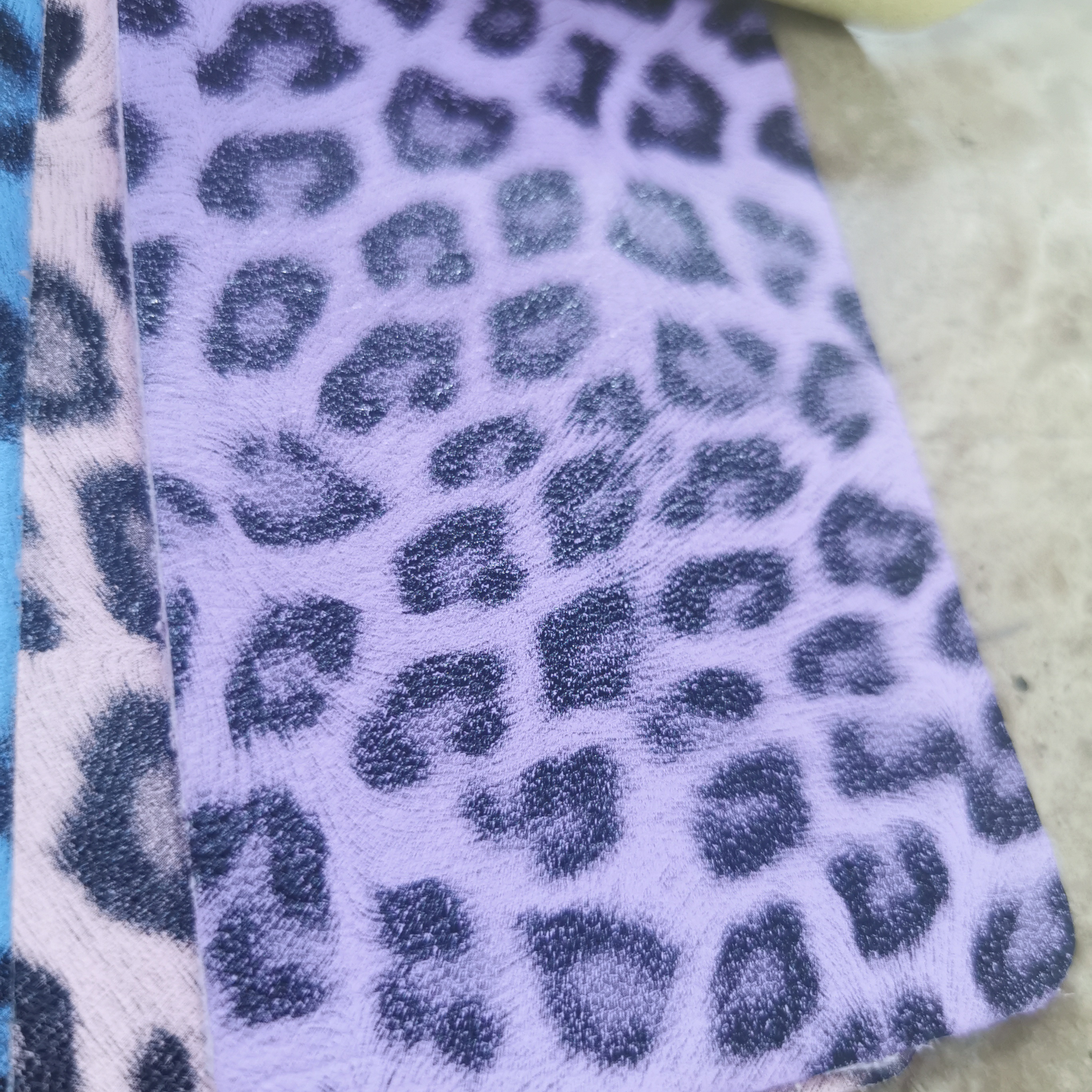 Microfiber leather purple leopard print leather fabric fabric manufacturers direct