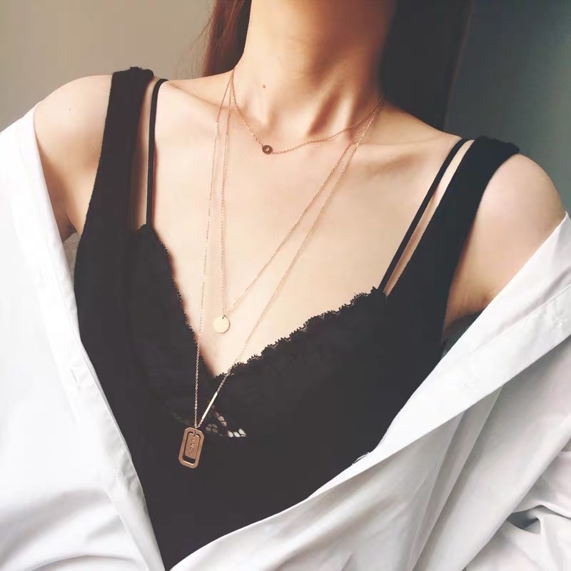 A simple and lucky sweater chain for autumn and winter, a versatile necklace with Jaya steel jewelry Application Scenario