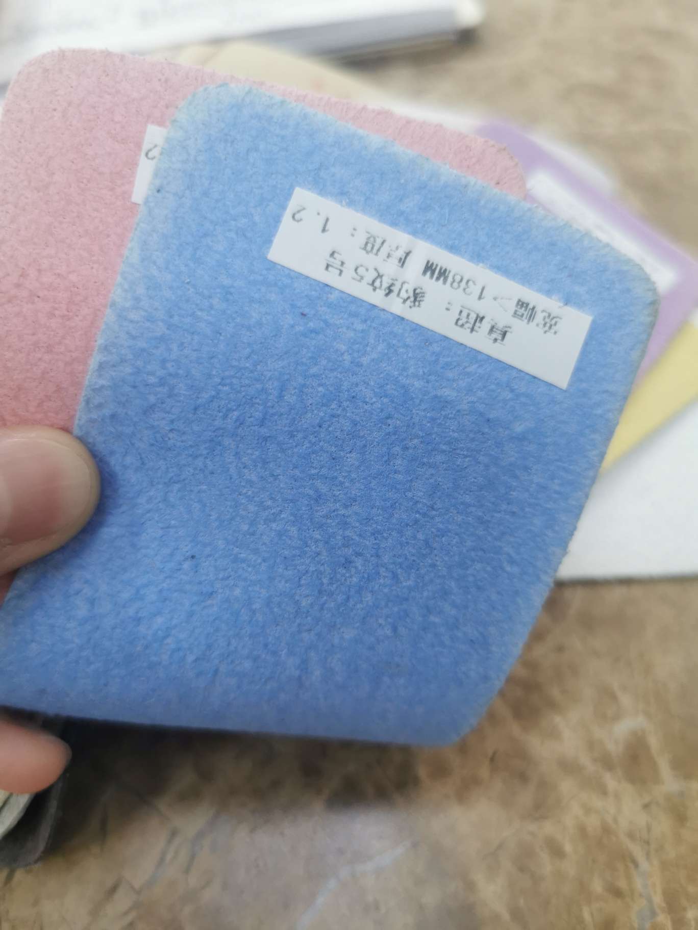 Direct sales from the manufacturer of blue microfiber leopard print leather fabric details Picture