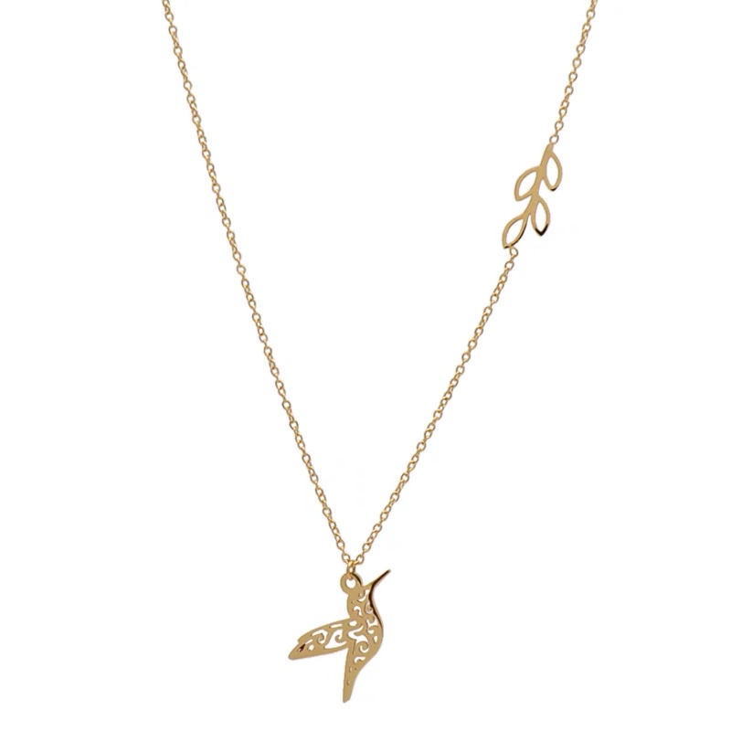 Light luxury bird necklace for women's niche autumn and winter simple collarbone chain new titanium gold Application Scenario