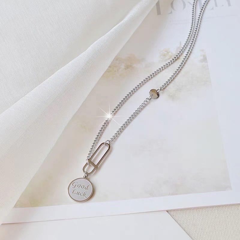 The popular autumn and winter simple lucky gold coin sweater chain long and versatile necklace with Jieya steel jewelry details Picture