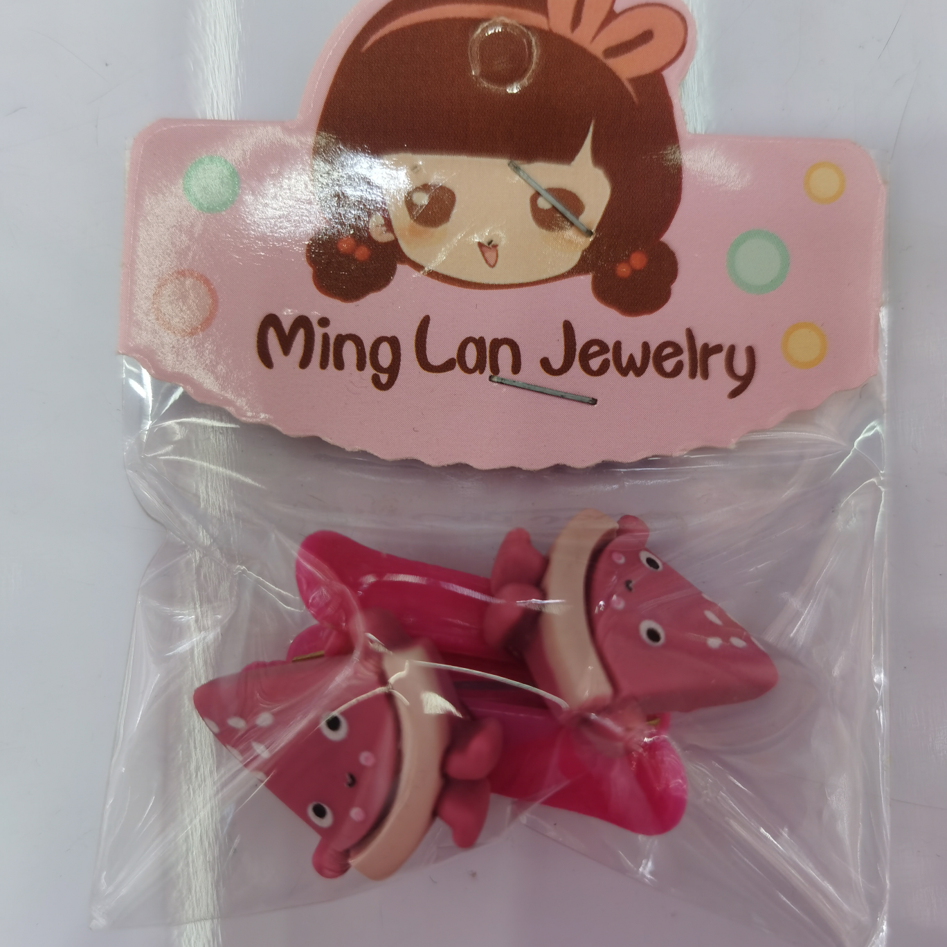 小号西瓜带点多色儿童百搭鸭夹