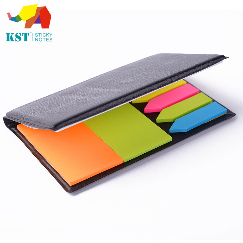 厂里直销办公文具白色荧光色彩色便签纸便签盒PU记事贴套装厂家批发详情图5