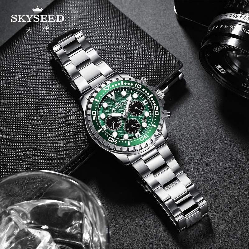 Tian Dai Men's Quartz watch with wave pattern Submariner quartz men's wristwatch Item Picture