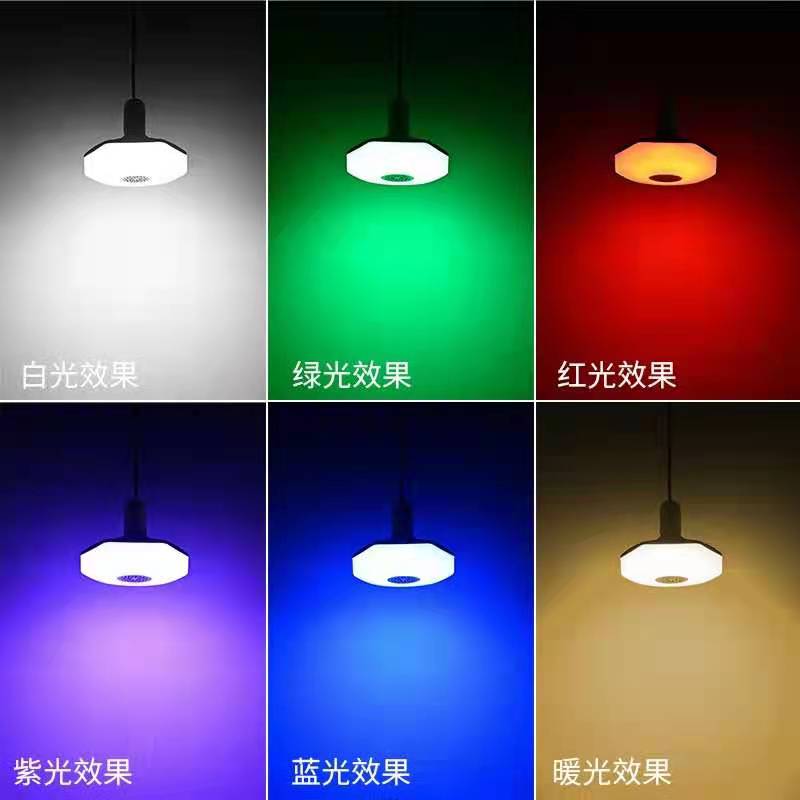Crossover nuevo LED hexagonal bluetooth música bombilla RGBW color blanco iluminación interior bluetooth audio E27 modelo bombilla Specification image