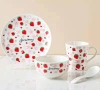 The same style of home macaron ceramic children's set as Douyin, home strawberry pattern breakfast cup coffee set details Picture