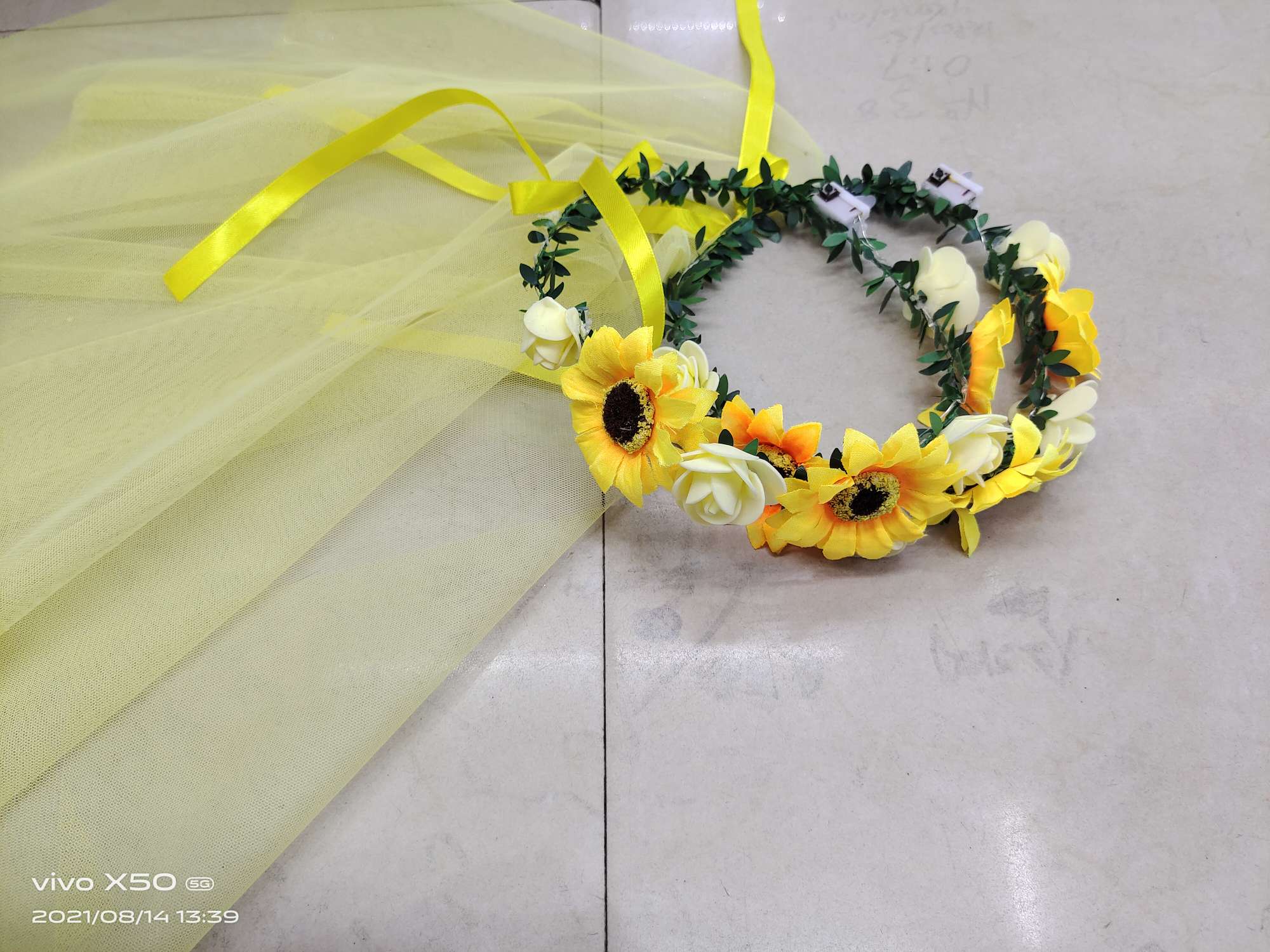 Luminous Sunflower Garland Veil Manufacturers Direct Sales Specification drawing