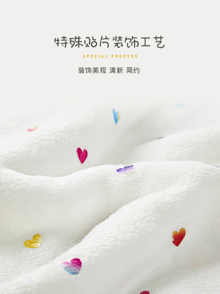 Double-layer cotton fleece flannel blanket for nap, gold-embossed, 75*100, 100*150cm detail image 4