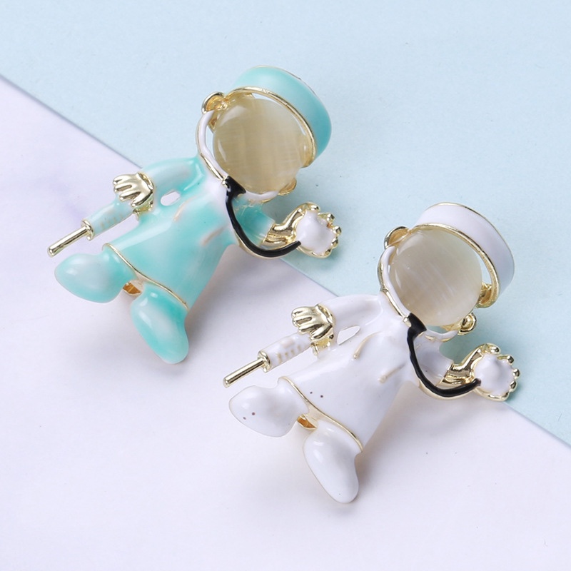 New white Angel male doctor brooch Instagram tide personality cartoon pin badge