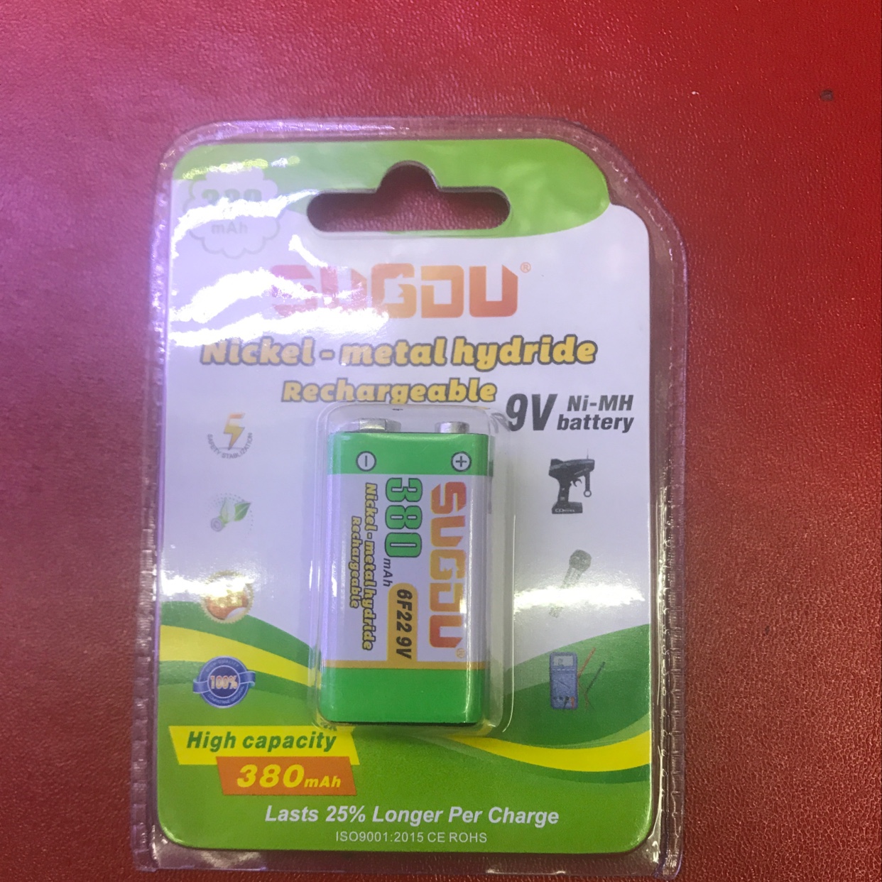 Su充电9伏电池，可以用玩具电动车的，一件200个，一盒10个，容量380毫安产品图