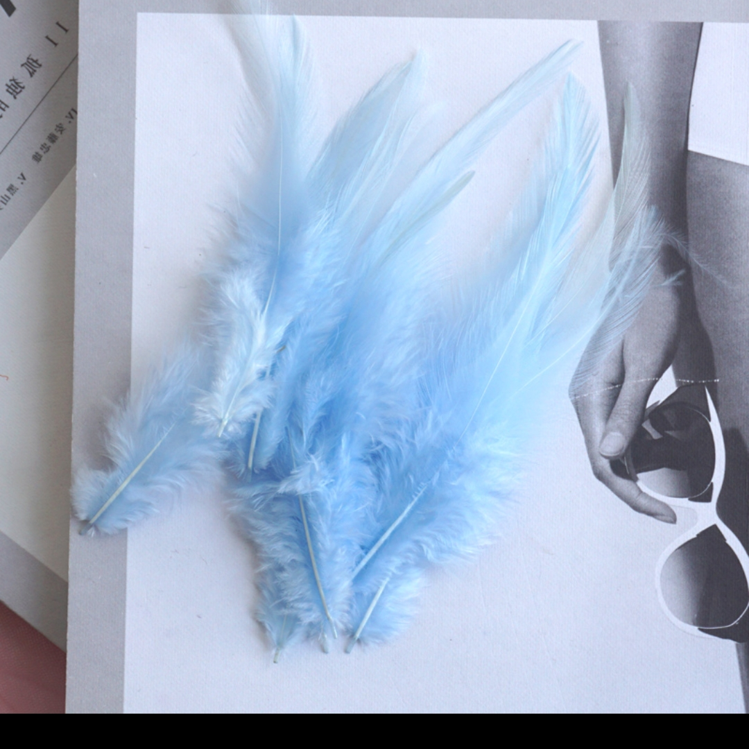 鸡毛白尖5-6英寸天蓝色