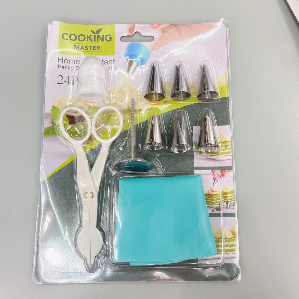 Stainless steel piping tip set, home baking cake extrusion cream puff cookie piping tool, piping bag