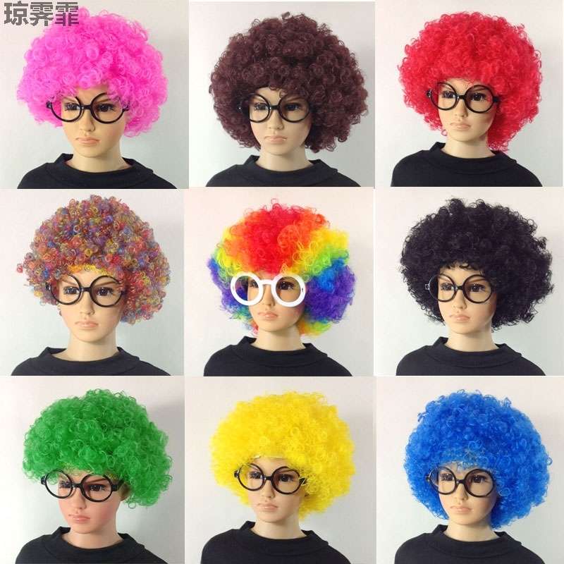 假发，球迷发爆炸头假发搞怪小丑头套演出搞笑道具彩色假发套幼儿园表演区材料详情8