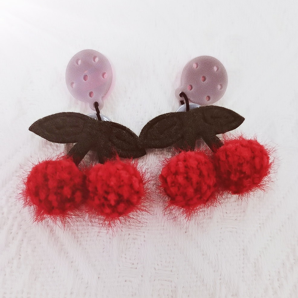 珍珠饰品合金吊坠配件 树脂饰品配件 独特设计 高品质材料 手工DIY饰品制作必备饰品饰品配件樱桃耳环