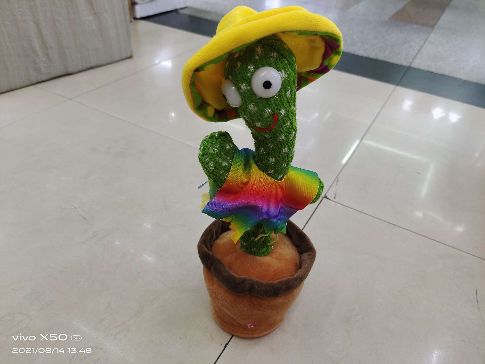 Cactus Electric Pot Can Record Prank Toys full figure