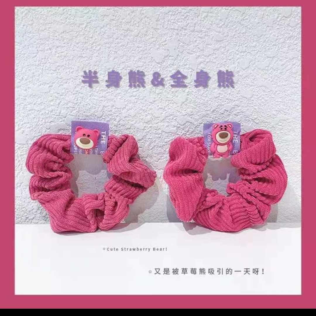 草莓熊 厂家直销 物美价廉ins网红不伤发发圈发饰 发圈头绳韩国ins简约皮筋 滴油发绳女发饰