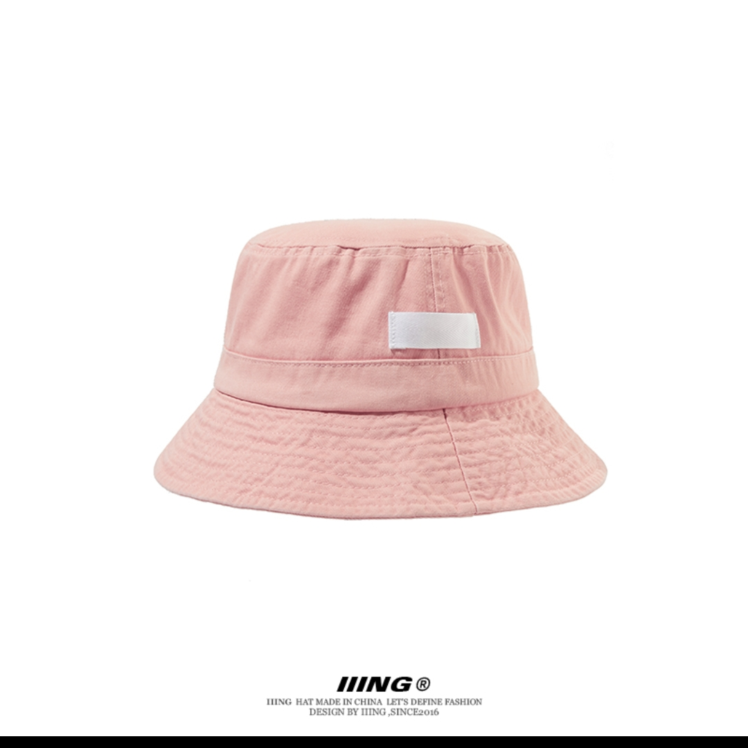 IIING Cotton Fisherman hat for women Spring summer Korean-Japanese solid color basin hat for autumn shade face sunscreen hat for men 42