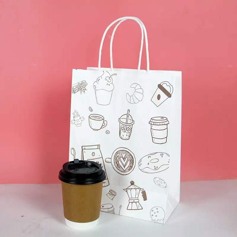 蛋糕烘焙礼品食品纸袋定制外卖蛋挞奶茶店打包环保甜品面包手提袋