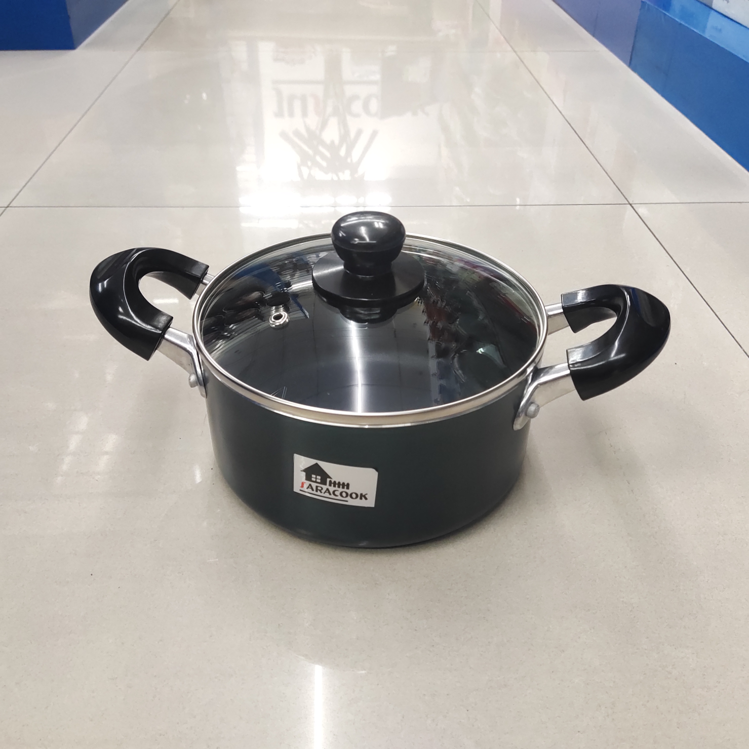 SARACOOK household 22cm soup pot, milk pot, double handle, non-stick, for cooking porridge and soup, gas stove, induction cooker, small soup pot, two-handed pot
