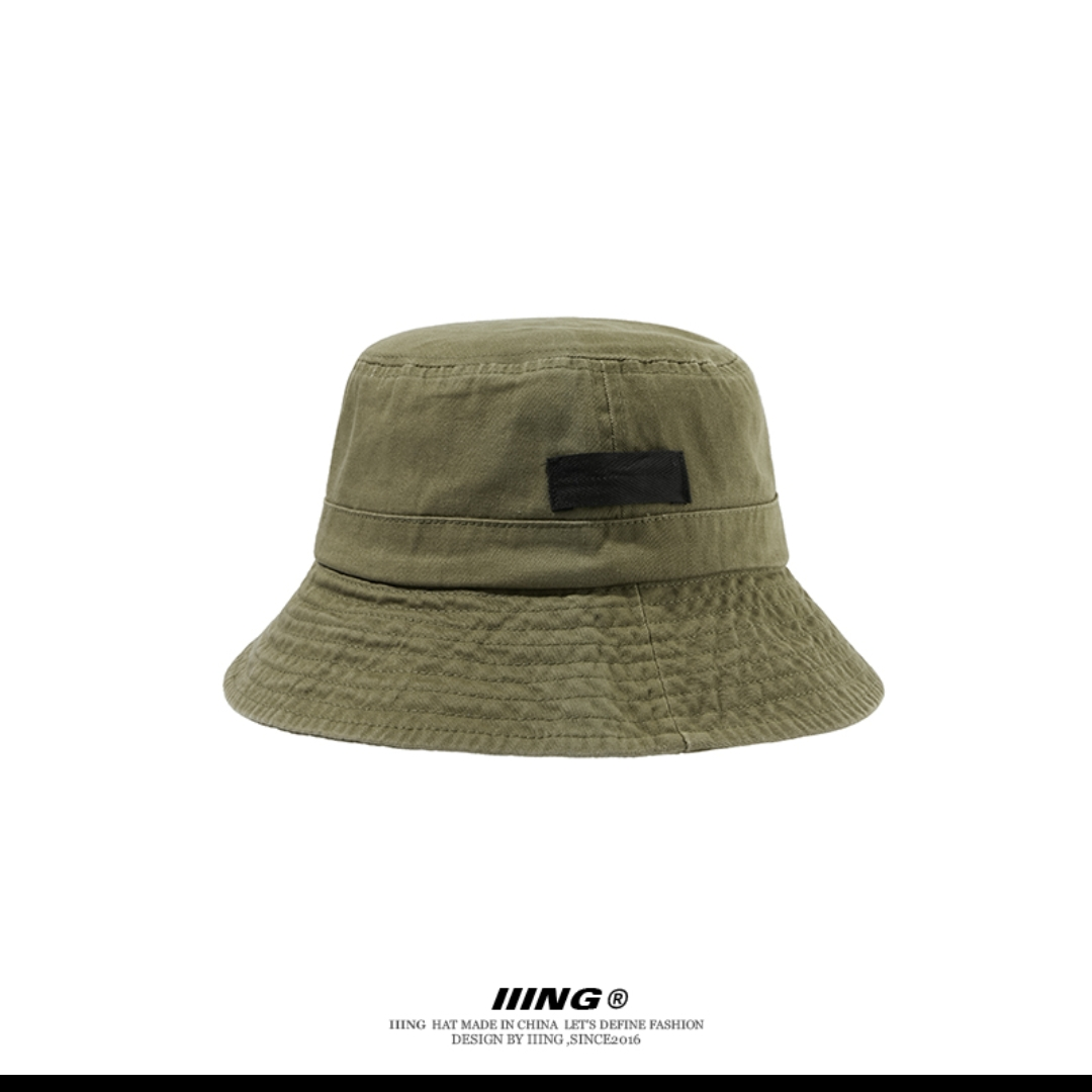 IIING Cotton fisherman hat for women Spring summer Korean-Japanese solid color basin hat for autumn shade face sunscreen hat for men 46