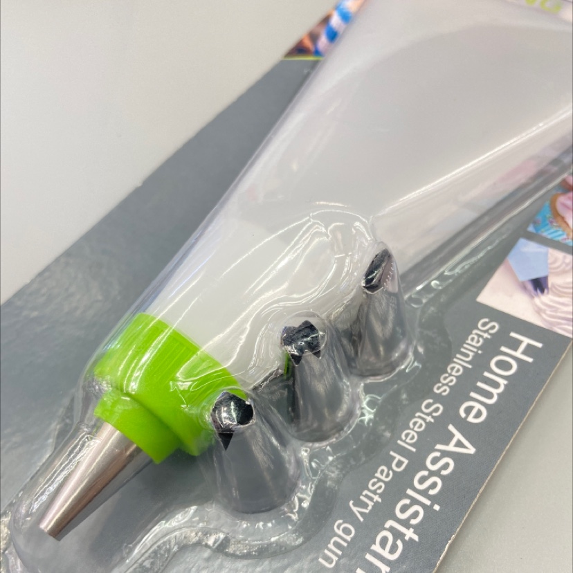 Stainless steel 4-head piping nozzle set, home baking cake extrusion cream puff cookie piping tool, piping bag Specification image