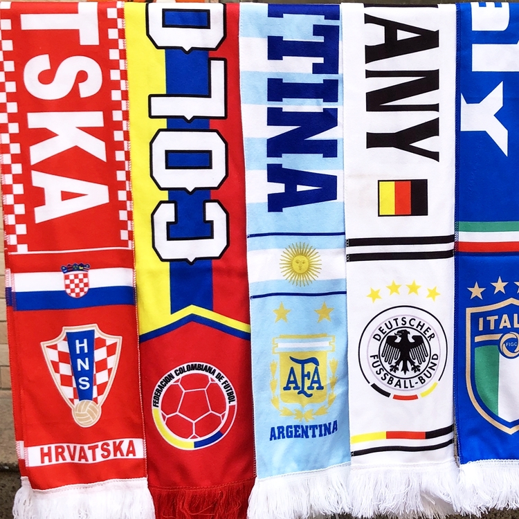 绒布围巾欧洲杯意大利英格兰比利时葡萄牙西班牙足球围巾周边球迷助威巾