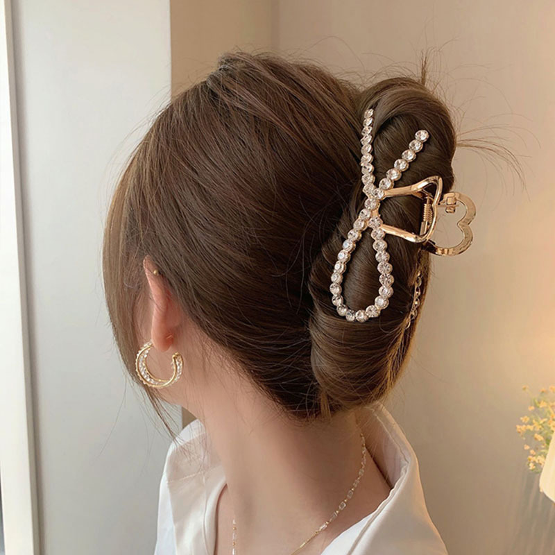 韩板气质珍珠发夹女夏后脑勺大号抓夹发卡抓发夹网红鲨鱼夹子头饰详情7
