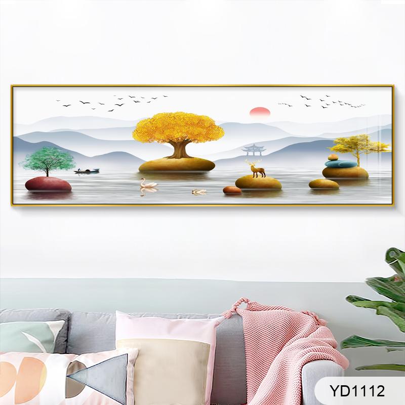 New Chinese abstract gold geometric mountain lines