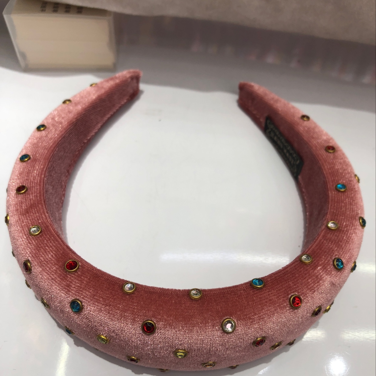 绒布海绵4公分烫钻全包头扣12个一打，菲嫦73