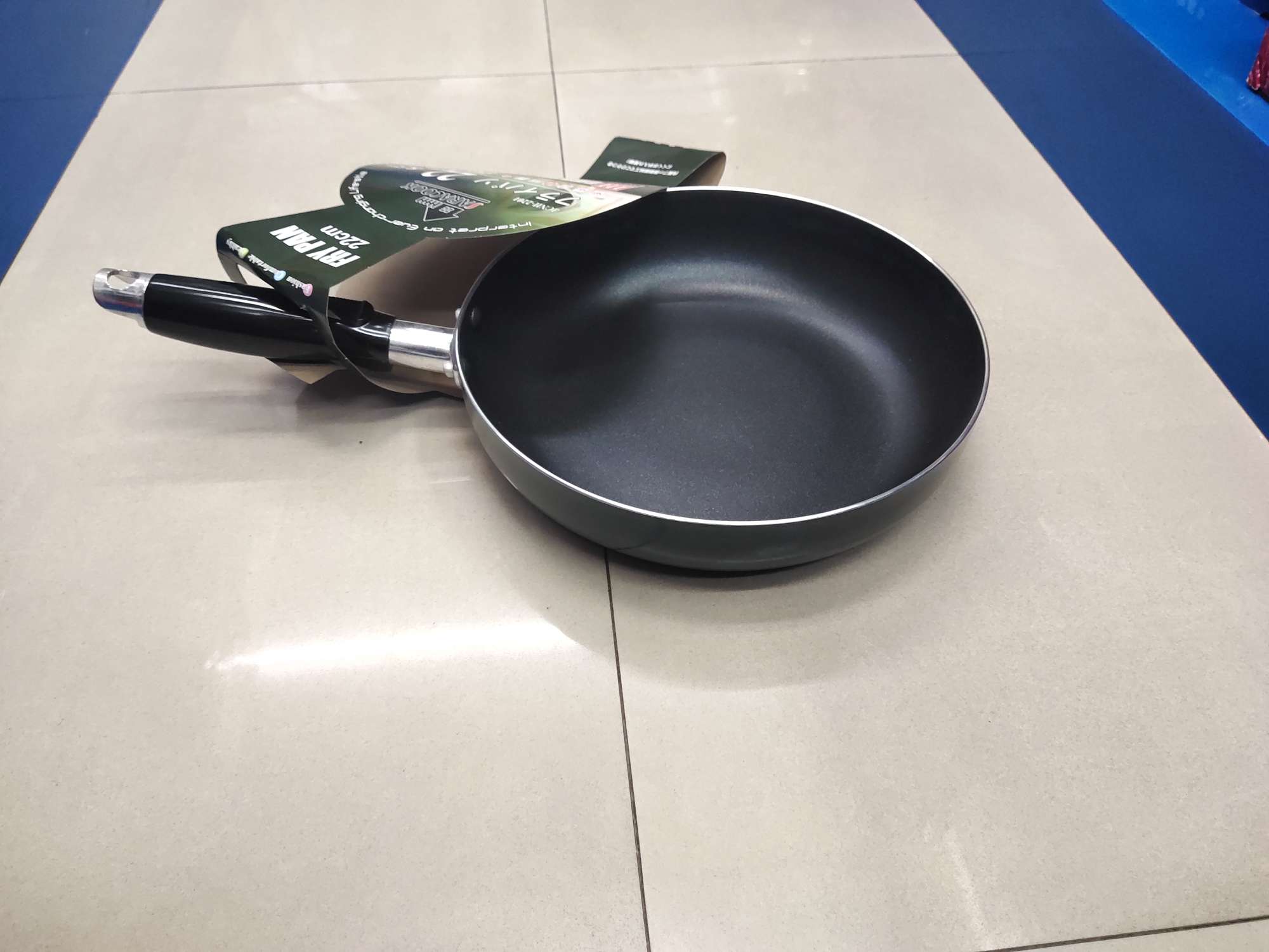 Household flat pan, non-stick pan, double-bottom, induction cooker and gas stove dual-purpose frying pan and wok, 22cm details Picture