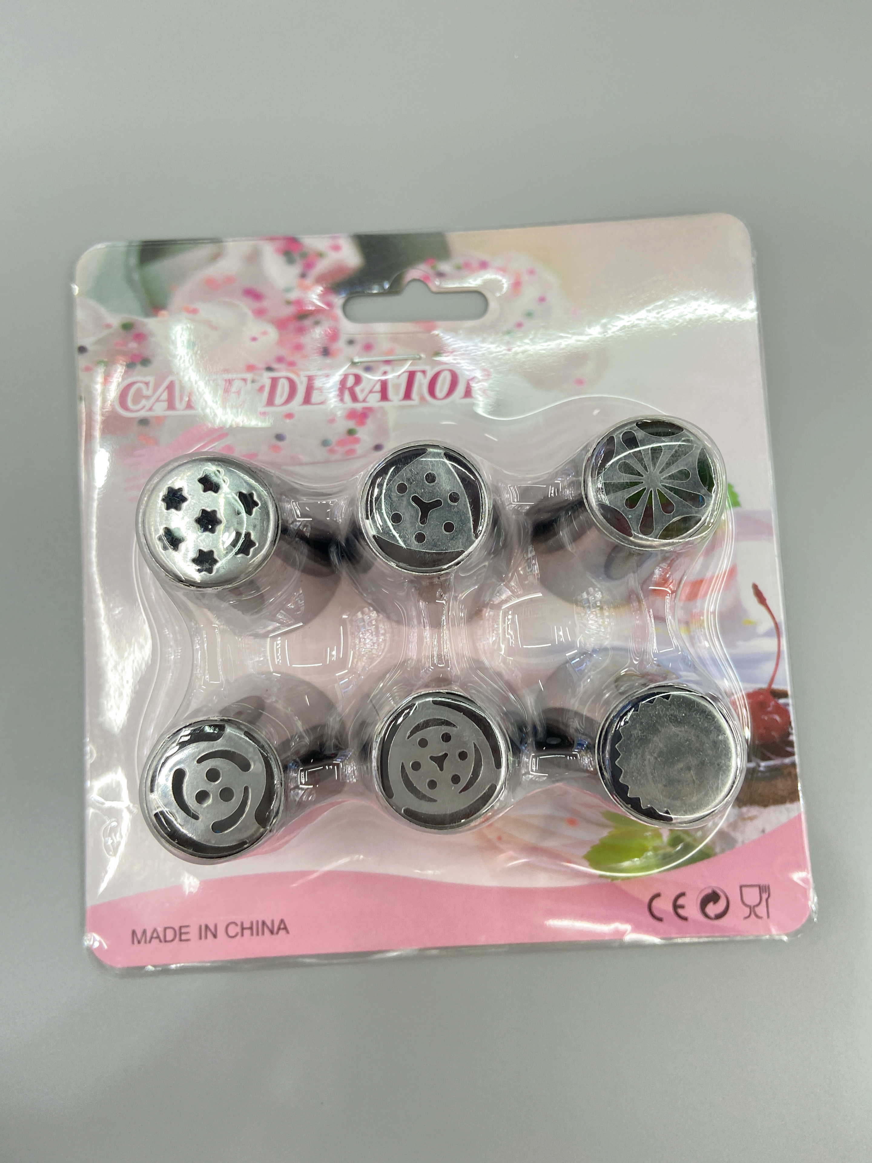 6pc不锈钢俄罗斯裱花嘴平头蛋糕喷嘴 奶油喷嘴 烘焙DIY工具 详情图2