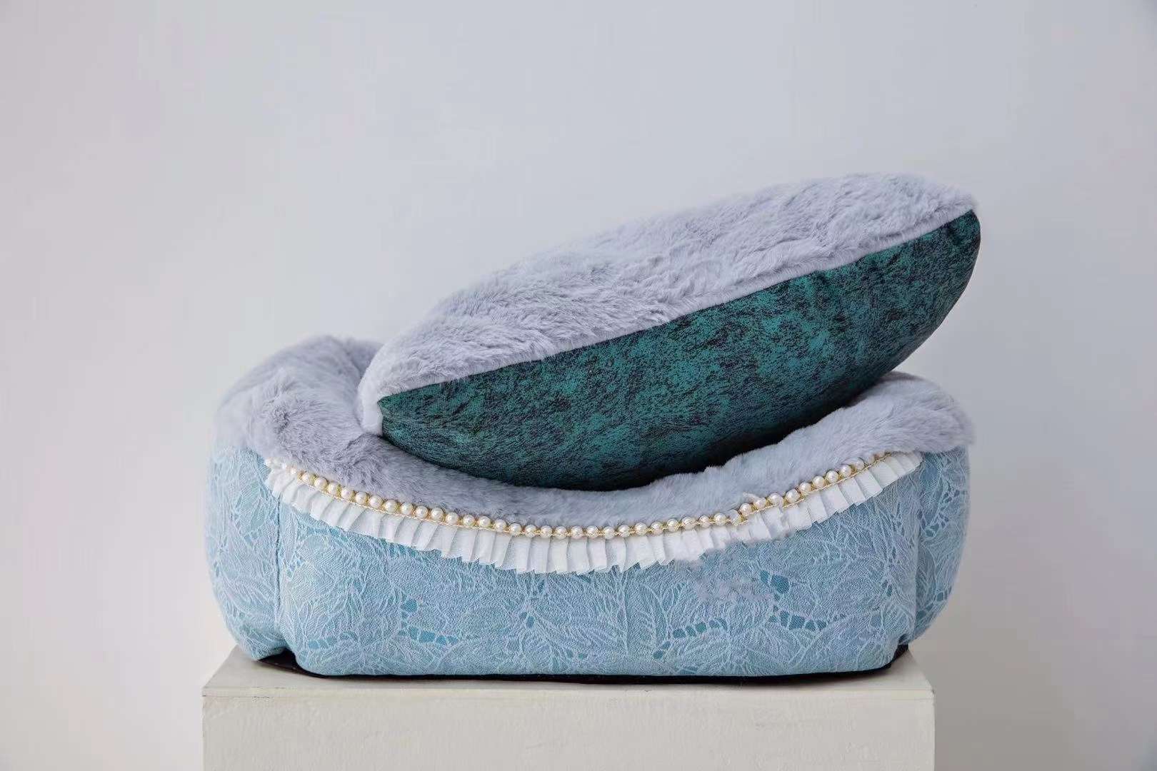 宠物用品！2021秋冬新品
雕花蕾丝亚麻+兔毛，三个尺详情11